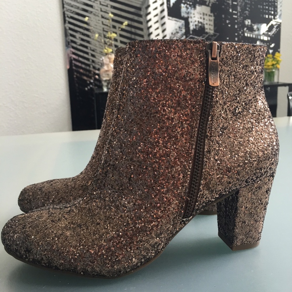 BCBGeneration "CHARM" rose gold glitter boots - Picture 2 of 4